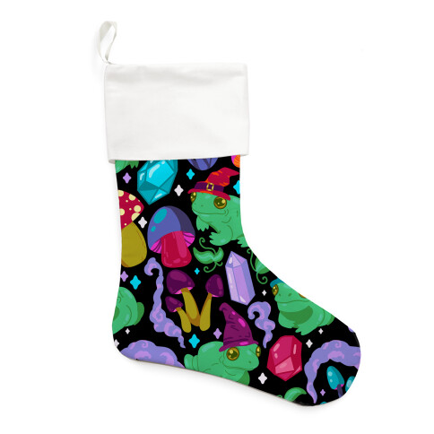 Magical Mushroom Frogs Pattern Stocking