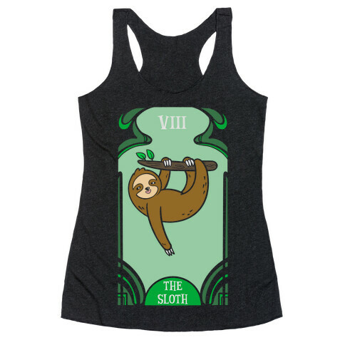 The Sloth Tarot Card (no outline) Racerback Tank Top