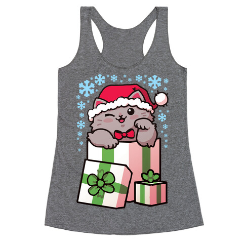 Cute Christmas Cat Racerback Tank Top