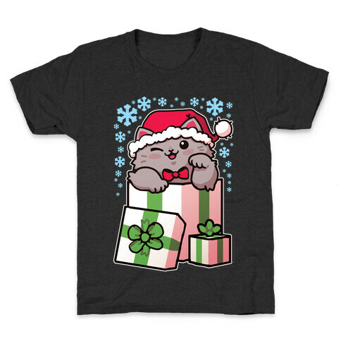 Cute Christmas Cat Kids T-Shirt