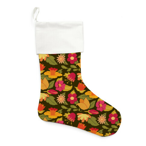 Pixel Floral Pattern Stocking