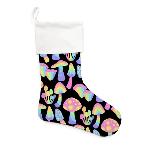 Pastel Rainbow Mushrooms Pattern Stocking