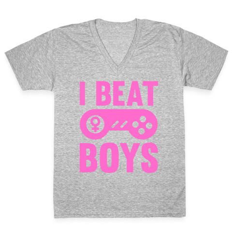 I Beat Boys V-Neck Tee Shirt