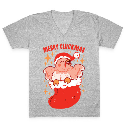 Merry Cluckmas V-Neck Tee Shirt
