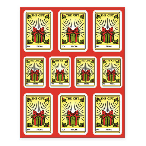 The Gift Tarot Card Holiday Gift Tags Stickers and Decal Sheet