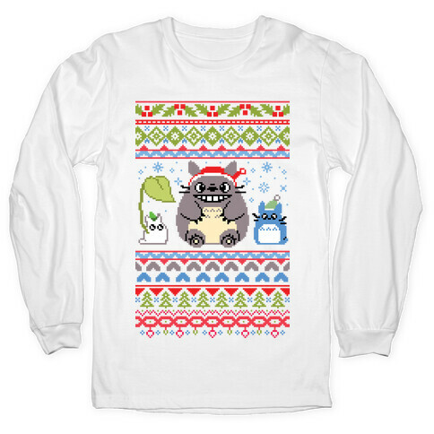 Totoro Ugly Christmas Sweater Long Sleeve T-Shirt