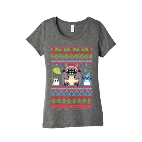 Totoro Ugly Christmas Sweater Womens T-Shirt