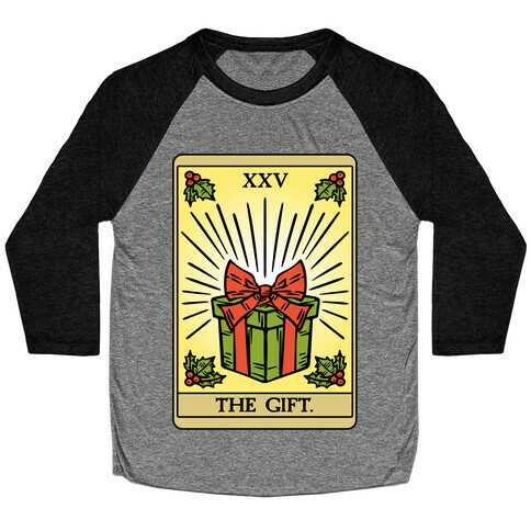 The Gift Tarot Card Holiday Gift Tags Baseball Tee