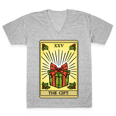 The Gift Tarot Card Holiday Gift Tags V-Neck Tee Shirt