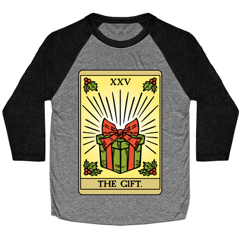 The Gift Tarot Card Holiday Gift Tags Baseball Tee