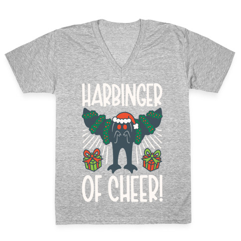 Harbinger of Cheer Mothman Parody V-Neck Tee Shirt