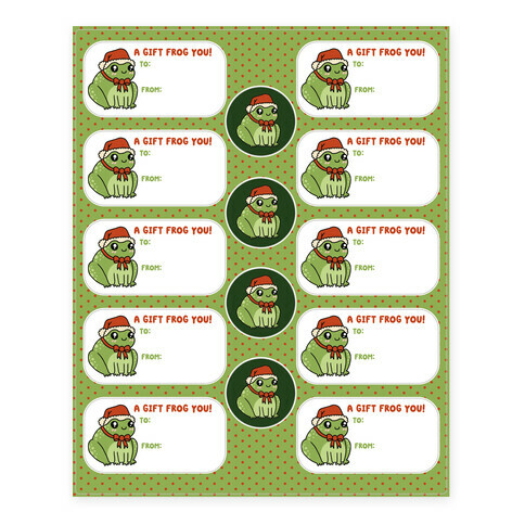 Santa Frog Is Comin' To Town Stickers and Decal Sheet