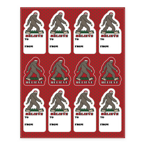 Santa Sasquatch Stickers and Decal Sheet