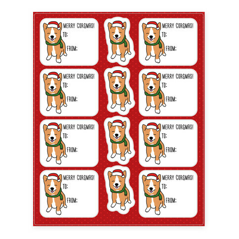 Merry Corgmas Stickers and Decal Sheet