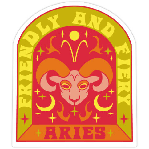 Friendly And Fiery Aries Die Cut Sticker