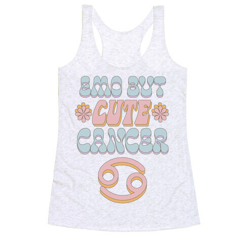 Emo But Cute Cancer Racerback Tank Top