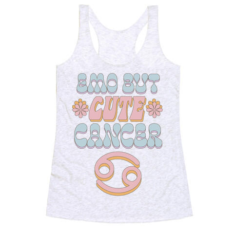 Emo But Cute Cancer Racerback Tank Top