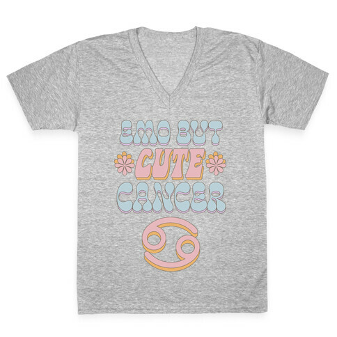 Emo But Cute Cancer V-Neck Tee Shirt