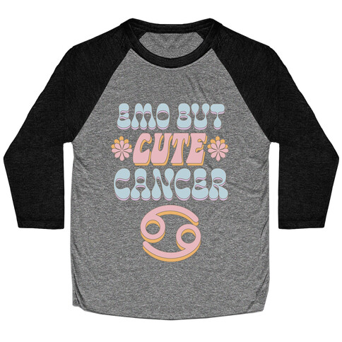 Emo But Cute Cancer Baseball Tee