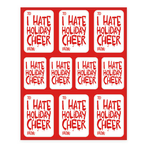 I Hate Holiday Cheer Stickers and Decal Sheet