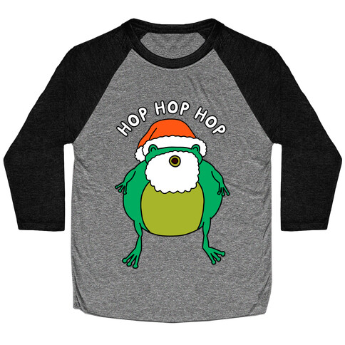 Hop Hop Hop Santa Frog Baseball Tee