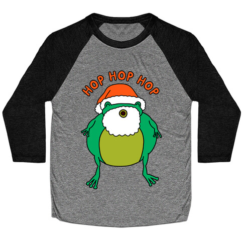 Hop Hop Hop Santa Frog Baseball Tee