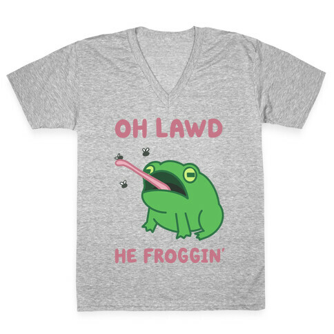 Oh Lawd He Froggin' V-Neck Tee Shirt