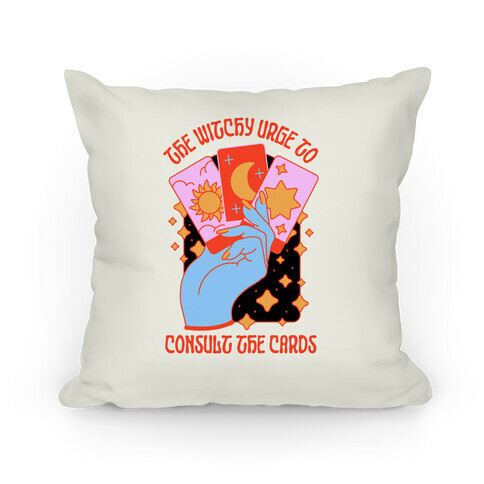 The Witchy Urge To Consult The Cards  Pillow