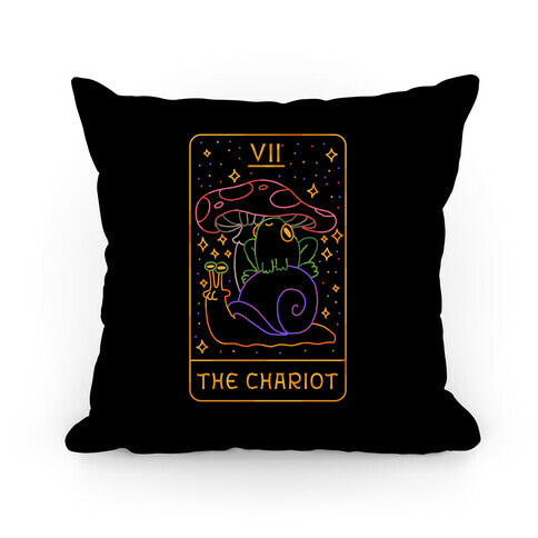 The Chariot Frog On a Snail Tarot Pillow