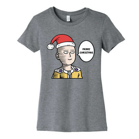 Saitama Merry Christmas Parody Womens T-Shirt