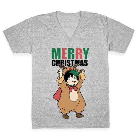 Deku Reindeer Christmas Parody V-Neck Tee Shirt