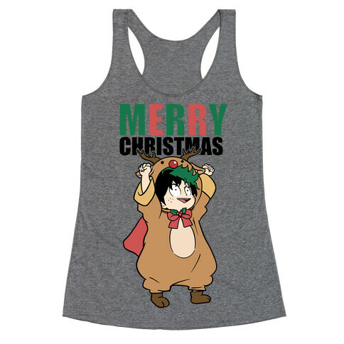 Deku Reindeer Christmas Parody Racerback Tank Top