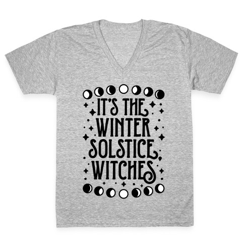 It's The Winter Solstice, Witches V-Neck Tee Shirt