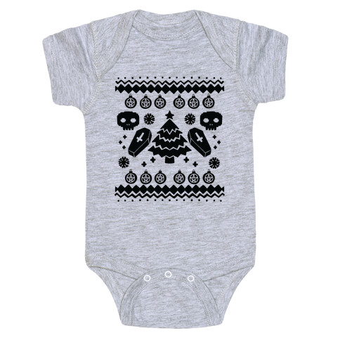 Goth Xmas Ugly Sweater Baby One-Piece