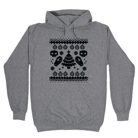 Goth Xmas Ugly Sweater Hooded Sweatshirt