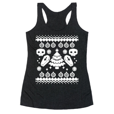 Goth Xmas Ugly Sweater Racerback Tank Top