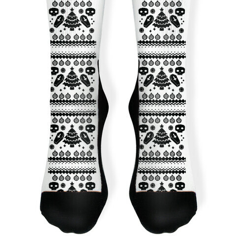 Goth Xmas Ugly Sweater Sock