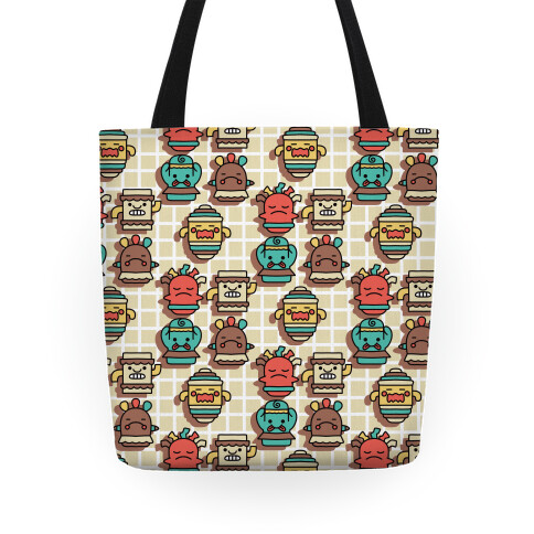 Cute Nature Robot Pattern Tote