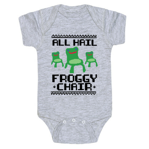 All Hail Froggy Chair Ugly Sweater Baby One-Piece