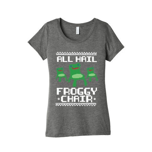 All Hail Froggy Chair Ugly Sweater Womens T-Shirt