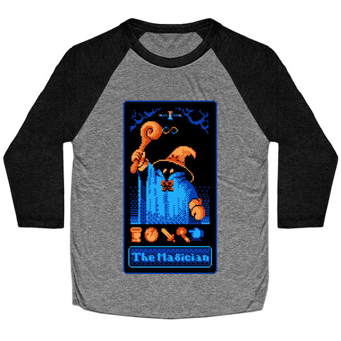 The Black Mage Magician Tarot Baseball Tee