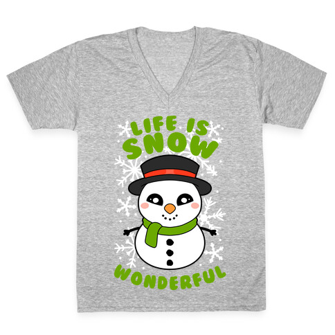 Life Is Snow Wonderful V-Neck Tee Shirt