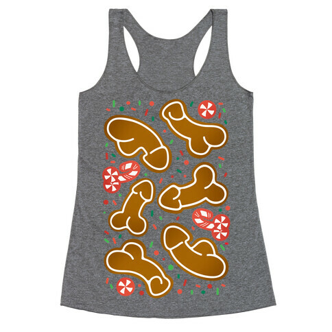 Gingerbread and Candy Cane Penises  Racerback Tank Top