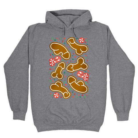 Gingerbread and Candy Cane Penises  Hooded Sweatshirt