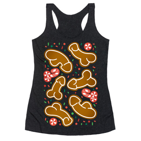 Gingerbread and Candy Cane Penises  Racerback Tank Top