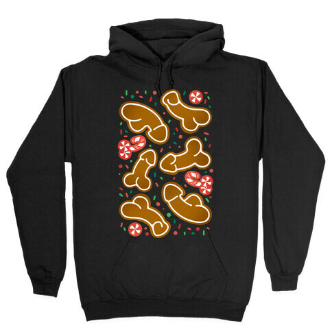 Gingerbread and Candy Cane Penises  Hooded Sweatshirt