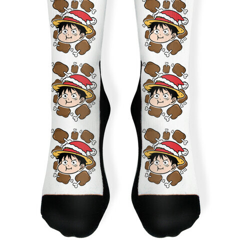 Luffy Holiday Feast Parody Sock