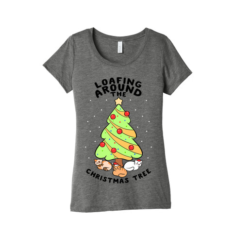 Loafing Around The Christmas Tree Womens T-Shirt