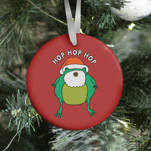 Hop Hop Hop Santa Frog Ornament