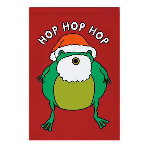 Hop Hop Hop Santa Frog Garden Flag